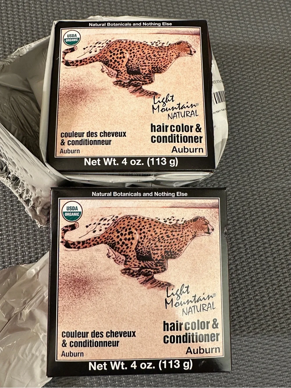 NEW sealed Light Mountain Henna - 2 box set - Hair Color & Conditioner - Auburn